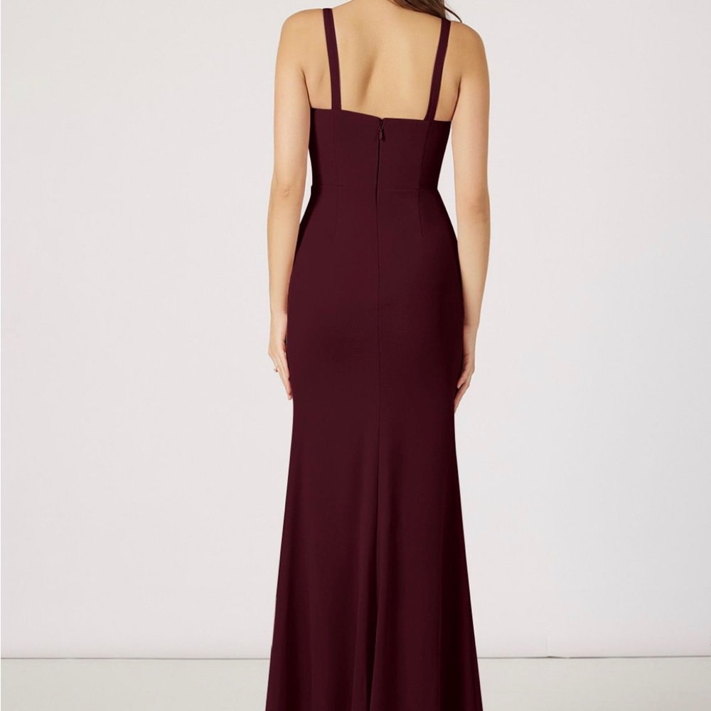 Burgundy Spaghetti Strap Prom/Bridesmaid Dress